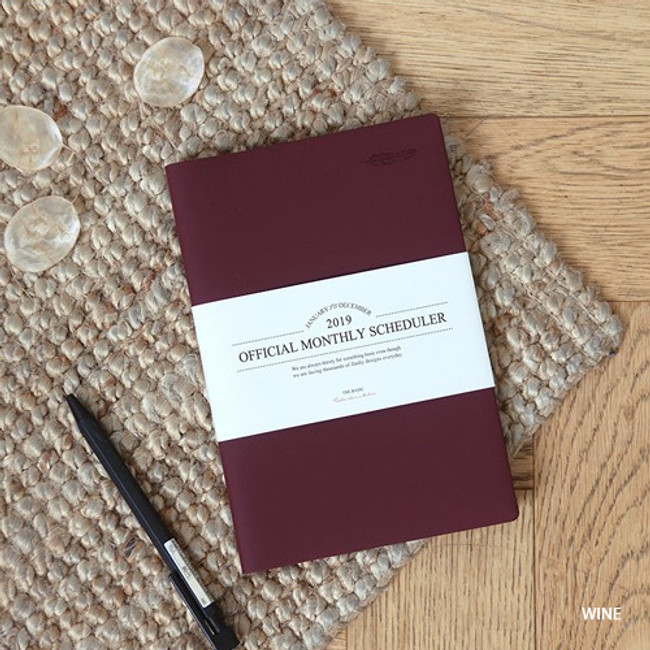 Wine - 2019 The basic official small dated monthly planner