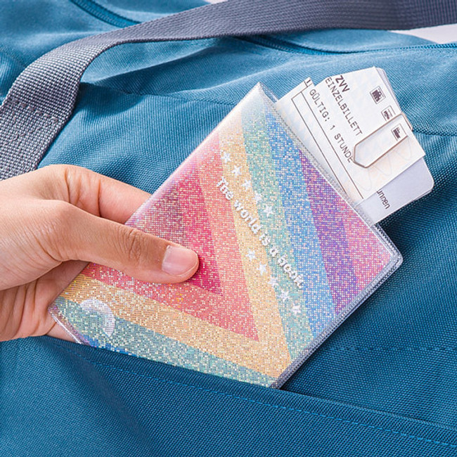 Triangle - Rainbow hologram passport case holder