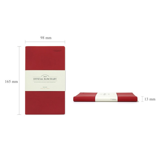 Size - The Basic official slim undated weekly diary