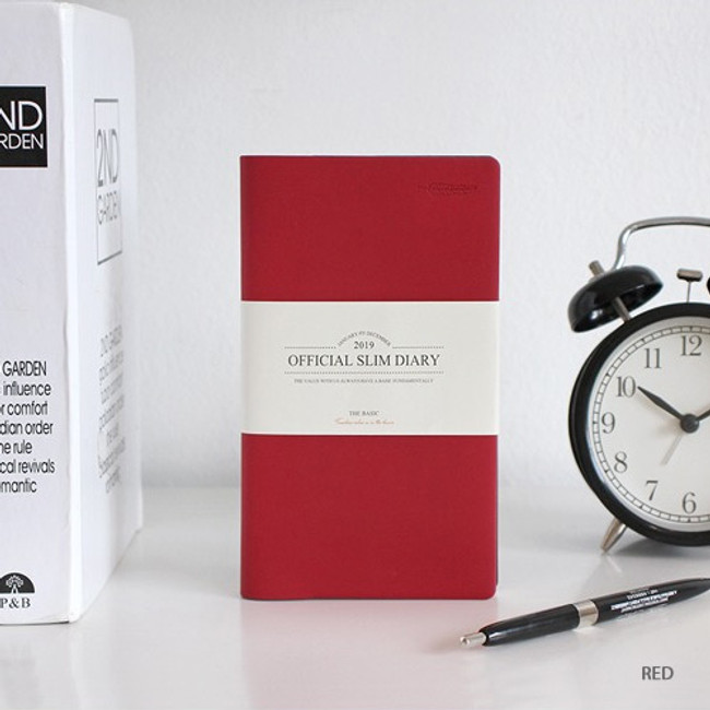 Red - The Basic official slim undated weekly diary