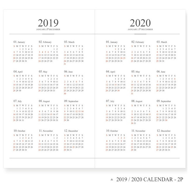 2019 / 2020 calendar
