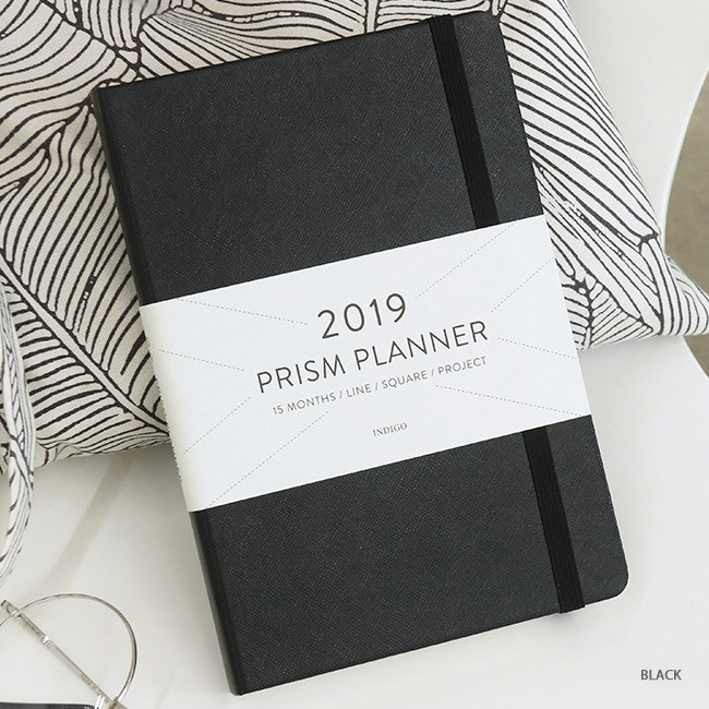 Black - Indigo 2019 Prism dated monthly planner notebook