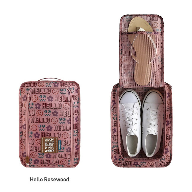 Hello rosewood - Monopoly Enjoy journey travel zip shoes pouch bag