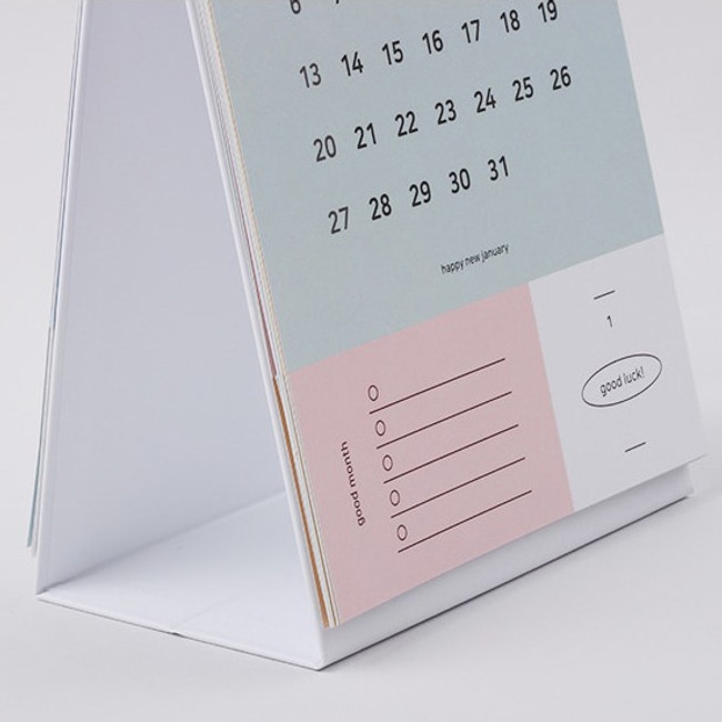 Detail of 2019 Happy spiral bound color desk calendar