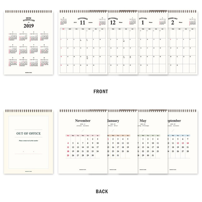 Composition - 2019 Simple desk scheduler calendar