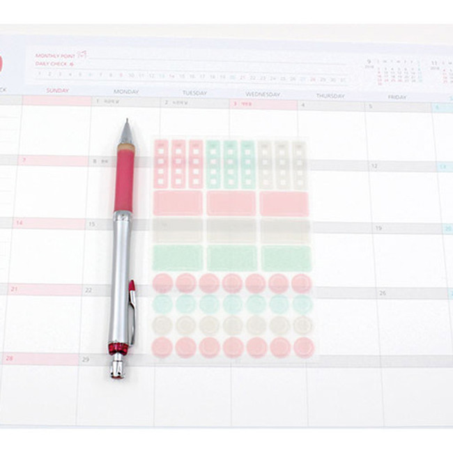 Deco sticker - 2019 Desk pad with dated monthly planner