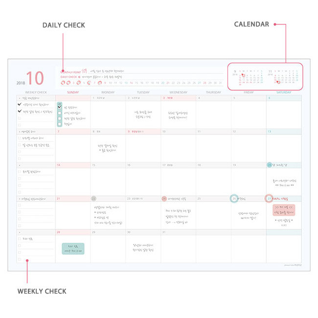 Monthly schedule - 2019 Desk pad with dated monthly planner