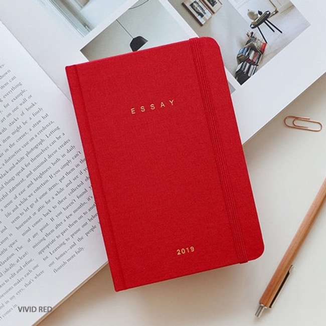 Vivid red - Paperian 2019 Essay A6 hardcover dated weekly planner