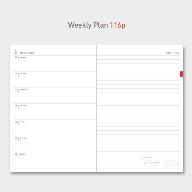 Weekly plan - Paperian 2019 Essay B6 hardcover dated weekly planner