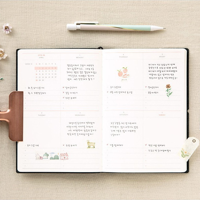 Weekly plan - 2019 Agenda large dated weekly diary planner