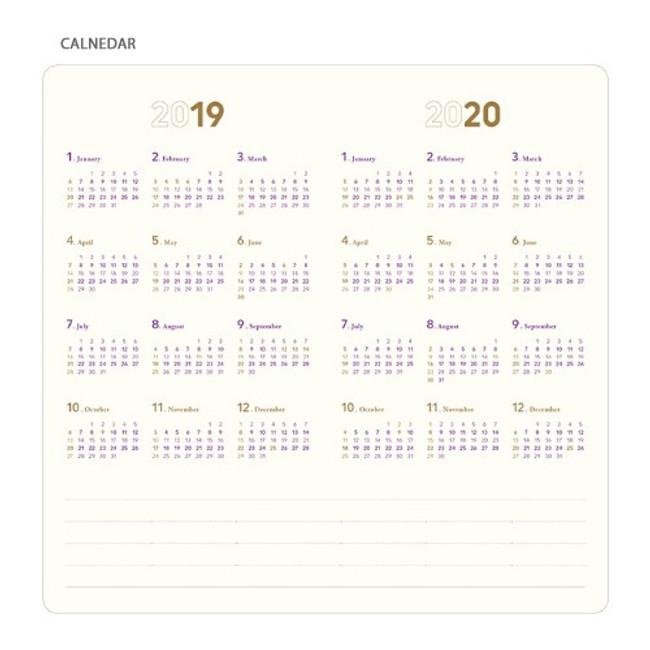 Calendar - 2019 Notable memory slim handy dated monthly planner