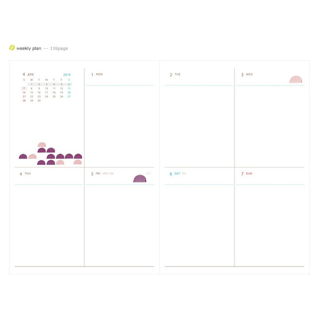 Weekly plan - Livework 2019 Rainbow large dated diary planner