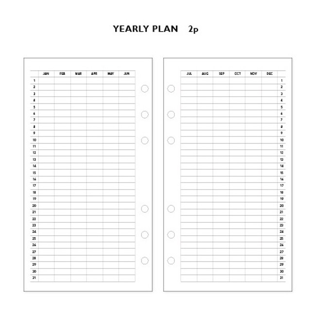 Yearly plan - 2019 Oh 6-ring clear PVC cover dated weekly diary agenda
