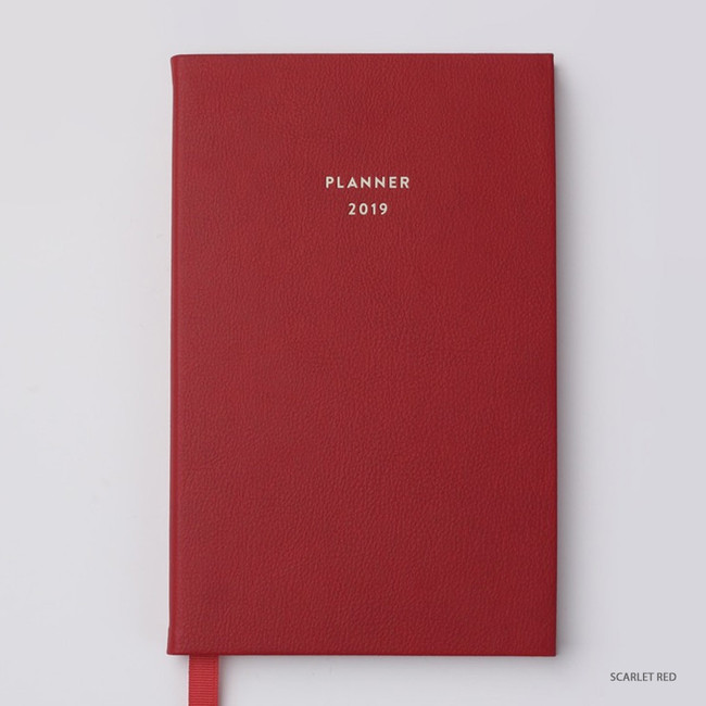 Scarlet red - 2019 Red bookmark small dated weekly planner