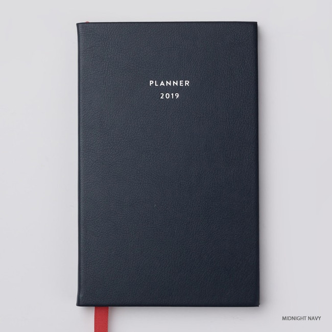 Midnight navy - 2019 Red bookmark small dated weekly planner