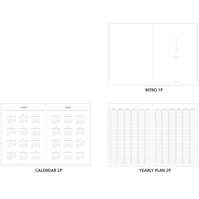 Composition - 2019 Four seasons dated weekly planner