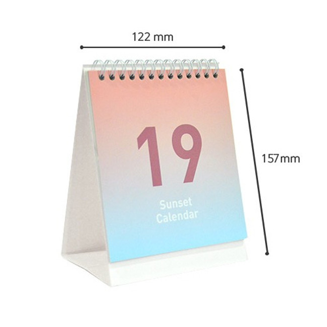 Size - Jam studio 2019 Sunset gradation desk flip calendar