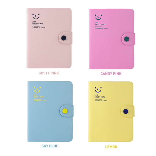Color - 2019 Smiley dated daily diary with tray