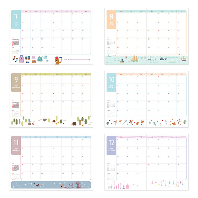 Monthly plan - 2019 Smiley dated daily diary with tray