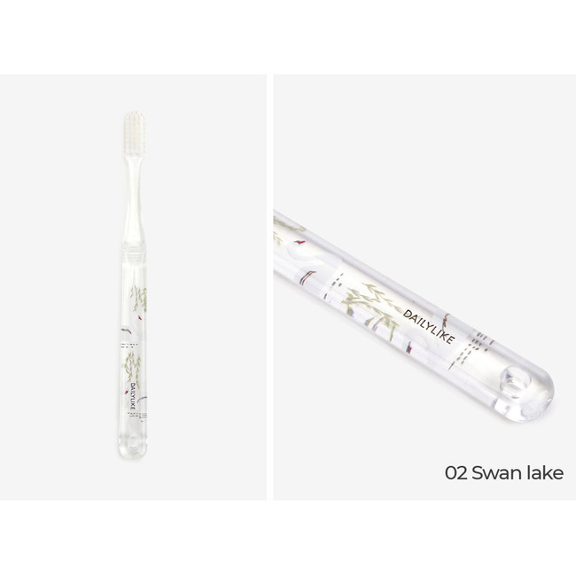 Swan lake - Colorful patterned illustration toothbrush