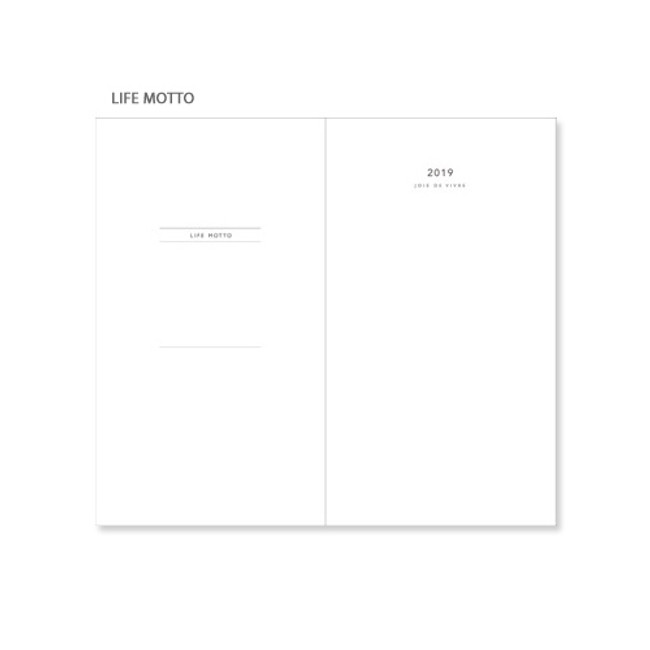 Life motto - 2019 The daily log button dated weekly diary