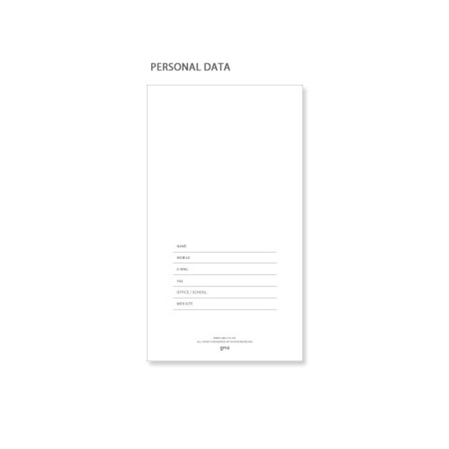 Personal data - 2019 The daily log button dated weekly diary