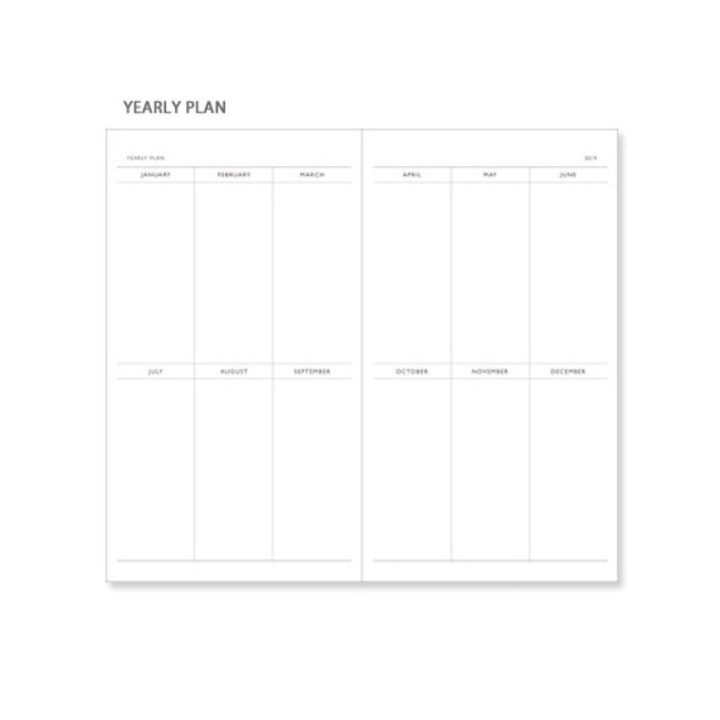 Yearly plan - 2019 The daily log button dated weekly diary