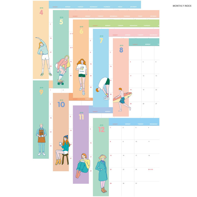 Monthly planner - 2019 Today illustration dated weekly planner