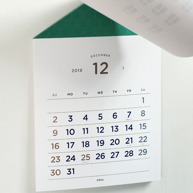 2NUL 2019 House monthly wall calendar