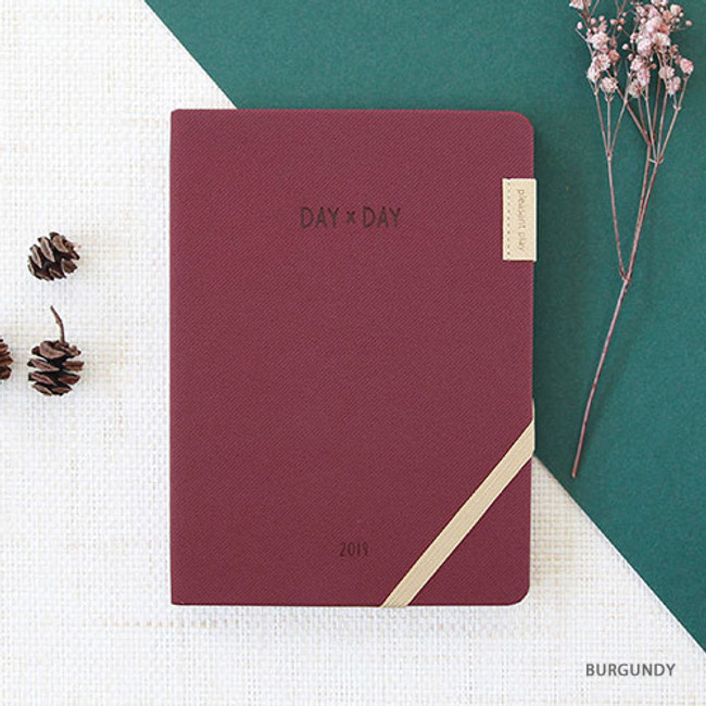 Burgundy - 2019 Day by Day large dated weekly diary