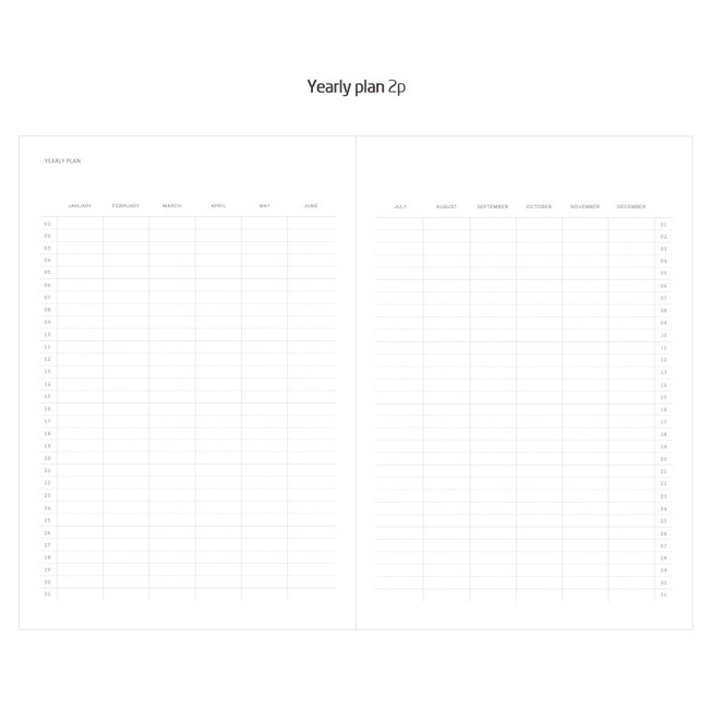 Yearly plan - 2019 Monday to Sunday spiral dated weekly diary planner