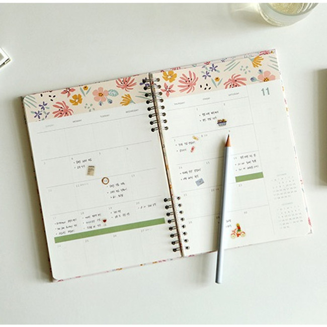 Monthly plan - 2019 Monday to Sunday spiral dated weekly diary planner