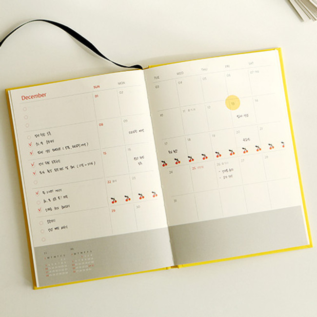 Monthly plan - 2019 Dot point dated weekly diary planner 