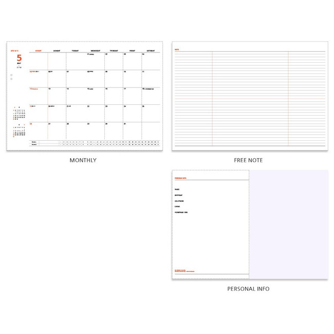 Composition - 2019 Pour vous fruit dated monthly planner scheduler
