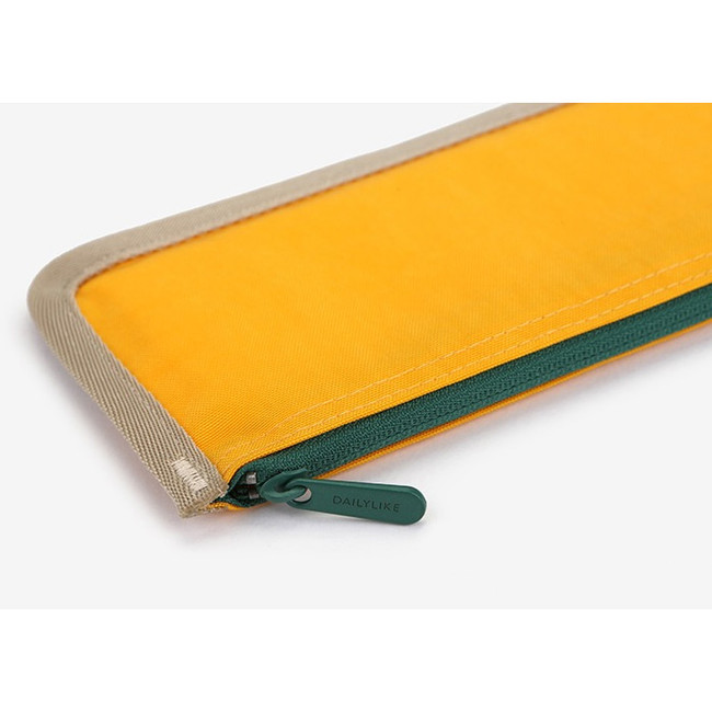 Yellow - Le petit marche flat zipper pen case pencil case