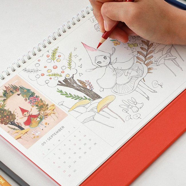 Coloring page - Indigo 2019 Fairy tales coloring desk calendar