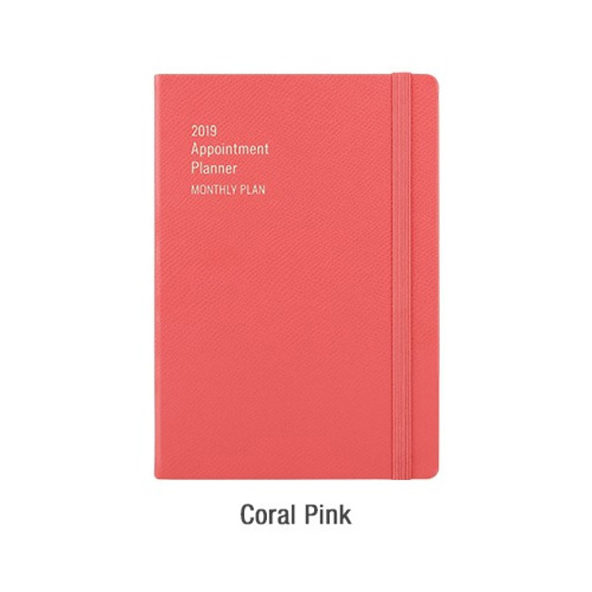 Coral pink - 2019 Appointment A5 dated monthly planner