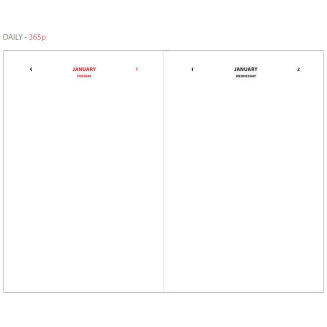 Daily plan - Livework 2019 Life and pieces dated daily diary agenda