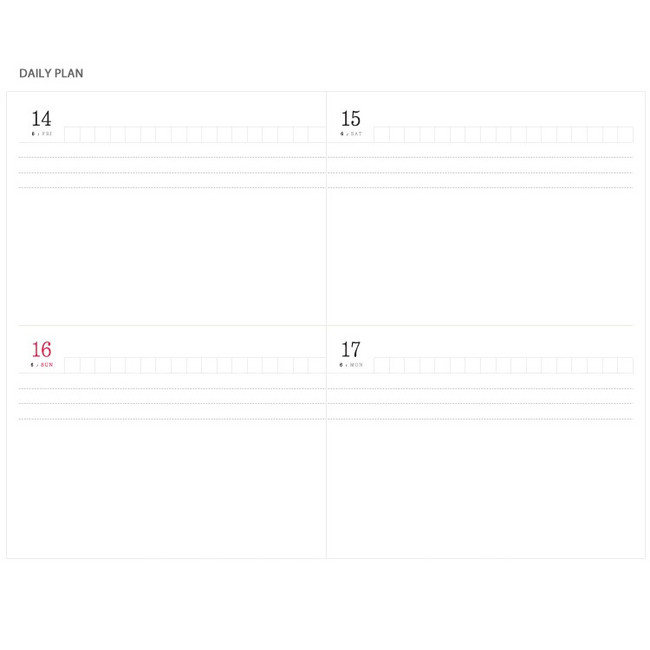 Daily plan - 3AL 2019 Fleur pattern dated daily agenda diary