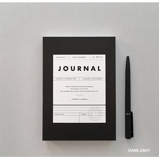 Dark gray - Vintage new color dateless weekly journal planner 