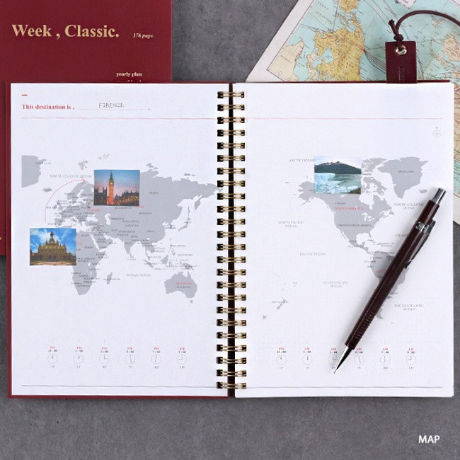 Map - Wanna This Classic spiral bound dateless weekly planner