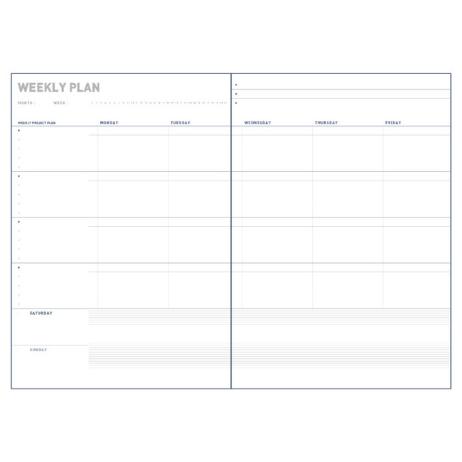 Weekly plan - All about the project dateless weekly planner 
