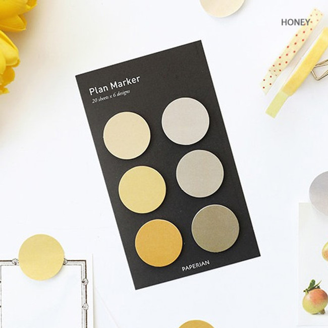 Honey - Round small sticky notepad for monthly and weekly plan