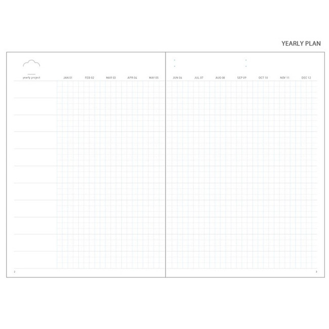 Yearly plan -  Cloud story office life dateless daily planner