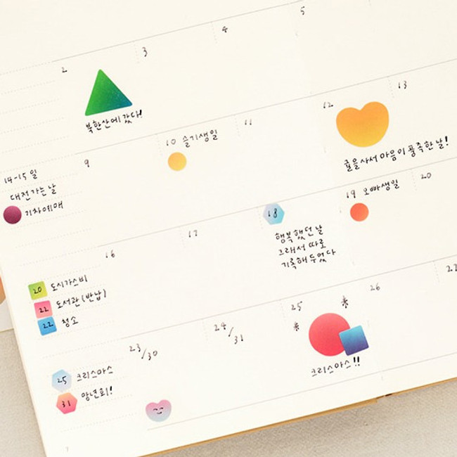 Example of use - Color palette gradation deco sticker set of 10 sheets