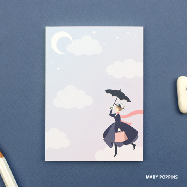 Mary poppins - World literature illustration sticky memo notepad