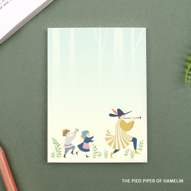The pied piper of hamelin - World literature illustration sticky memo notepad