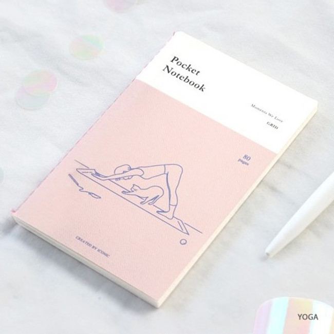 Yoga - ICONIC Pocket sewn bound small grid notebook ver.2