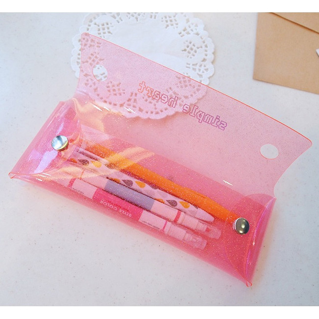 Example of use - N.IVY Simple heart glitter folding pencil case