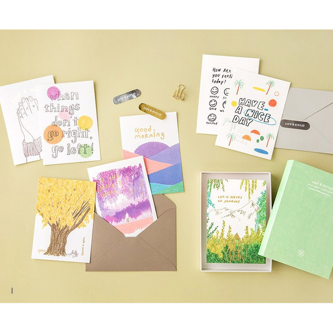 I - Life and pieces postcard collection set